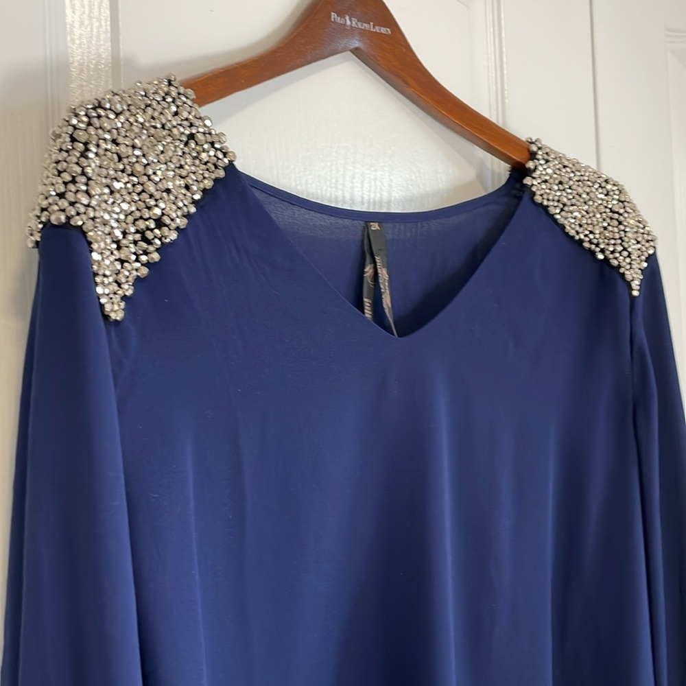 Melissa McCarthy Seven7 Melissa McCarthy Seven7 Crystal Shoulder Tunic Top 2X - Picture 4 of 11